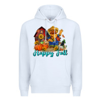 White happy fall scarecrow Premium Hoodie - FaDigitalArtStudio