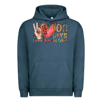 Pigment Midnight Navy peace love 100 days of school Urban Hoodie - RacoonDesign