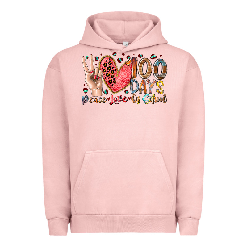 Peace Love 100 Days Of School Urban Hoodie by RacoonDesign | Teevron