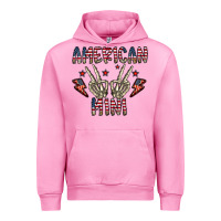 Fuchsia Pink american mini Urban Hoodie - CowhideDigitalArt