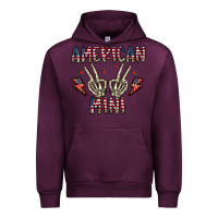 Mauve Wine american mini Urban Hoodie - CowhideDigitalArt