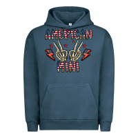 Pigment Midnight Navy american mini Urban Hoodie - CowhideDigitalArt