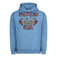 Pigment Pebble Blue american mini Urban Hoodie - CowhideDigitalArt