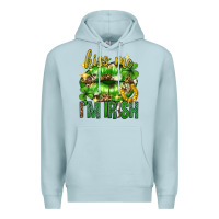 Blue Mist Kiss me im irish st.patricks day lips st.patricks Premium Hoodie - Neo Western