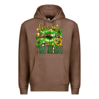 Chestnut Kiss me im irish st.patricks day lips st.patricks Premium Hoodie - Neo Western