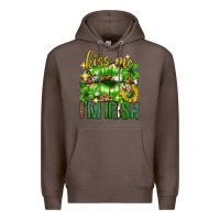 Coffee Kiss me im irish st.patricks day lips st.patricks Premium Hoodie - Neo Western
