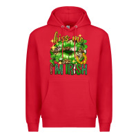 Red Kiss me im irish st.patricks day lips st.patricks Premium Hoodie - Neo Western
