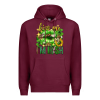 Burgundy Kiss me im irish st.patricks day lips st.patricks Premium Hoodie - Neo Western