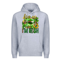 Heather Grey Kiss me im irish st.patricks day lips st.patricks Premium Hoodie - Neo Western
