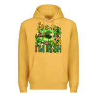 Mustard Kiss me im irish st.patricks day lips st.patricks Premium Hoodie - Neo Western