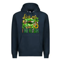 Navy Kiss me im irish st.patricks day lips st.patricks Premium Hoodie - Neo Western