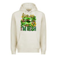 Oatmeal Heather Kiss me im irish st.patricks day lips st.patricks Premium Hoodie - Neo Western