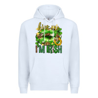 White Kiss me im irish st.patricks day lips st.patricks Premium Hoodie - Neo Western