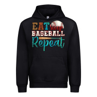 Black eat sleep baseball repeat Urban Hoodie - HRA Design Shop