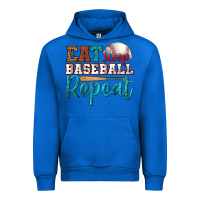 Cobalt eat sleep baseball repeat Urban Hoodie - HRA Design Shop