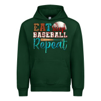 Forest Green eat sleep baseball repeat Urban Hoodie - HRA Design Shop