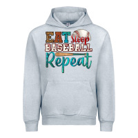 Heather Grey eat sleep baseball repeat Urban Hoodie - HRA Design Shop