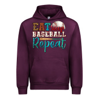 Mauve Wine eat sleep baseball repeat Urban Hoodie - HRA Design Shop