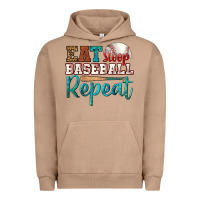 Pigment Burro eat sleep baseball repeat Urban Hoodie - HRA Design Shop