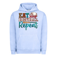 Pigment Grape Ice eat sleep baseball repeat Urban Hoodie - HRA Design Shop