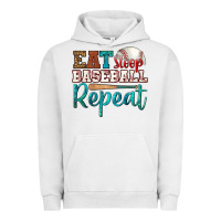 Pigment Lunar Rock eat sleep baseball repeat Urban Hoodie - HRA Design Shop