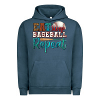 Pigment Midnight Navy eat sleep baseball repeat Urban Hoodie - HRA Design Shop