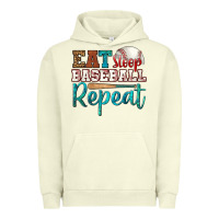 Pigment Pistachio eat sleep baseball repeat Urban Hoodie - HRA Design Shop