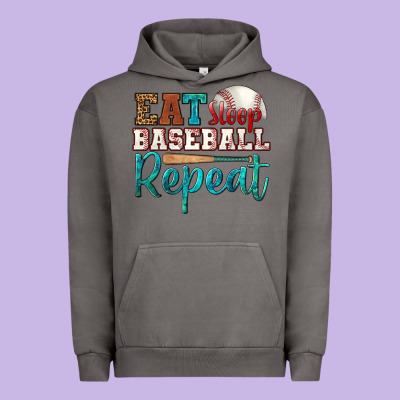 Eat Sleep Baseball Repeat Urban Hoodie Designed By Hra Design Shop