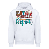 White eat sleep baseball repeat Urban Hoodie - HRA Design Shop