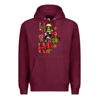 Burgundy ho ho ho afro gnomes Premium Hoodie - FaDigitalArtStudio