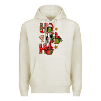 Oatmeal Heather ho ho ho afro gnomes Premium Hoodie - FaDigitalArtStudio