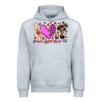 Heather Grey peace love makeup Urban Hoodie - RacoonDesign