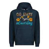 Navy go away i am introvering Premium Hoodie - HRA Design Shop