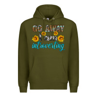 Army Green go away i am introvering Premium Hoodie - HRA Design Shop