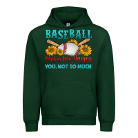 Forest Green baseball makes me happy you, not so much Urban Hoodie - HRA Design Shop