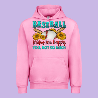 Baseball Makes Me Happy You, Not So Much Urban Hoodie Designed By Hra Design Shop