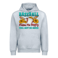 Heather Grey baseball makes me happy you, not so much Urban Hoodie - HRA Design Shop