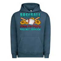 Pigment Midnight Navy baseball makes me happy you, not so much Urban Hoodie - HRA Design Shop