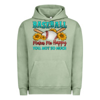 Pigment Oil Green baseball makes me happy you, not so much Urban Hoodie - HRA Design Shop