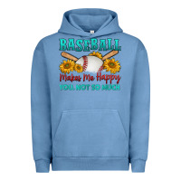 Pigment Pebble Blue baseball makes me happy you, not so much Urban Hoodie - HRA Design Shop