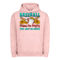Pigment Salmon baseball makes me happy you, not so much Urban Hoodie - HRA Design Shop