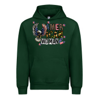 Forest Green american woman Urban Hoodie - CowhideDigitalArt