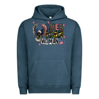 Pigment Midnight Navy american woman Urban Hoodie - CowhideDigitalArt
