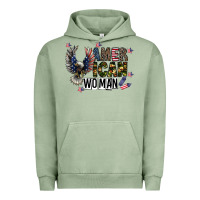 Pigment Oil Green american woman Urban Hoodie - CowhideDigitalArt