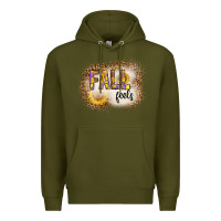 Army Green fall feels Premium Hoodie - CowhideDigitalArt