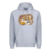 Heather Grey fall feels Premium Hoodie - CowhideDigitalArt