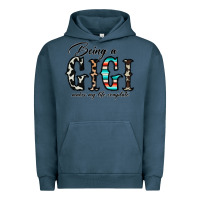 Pigment Midnight Navy being a gigi makes my life complate Urban Hoodie - CowhideDigitalArt