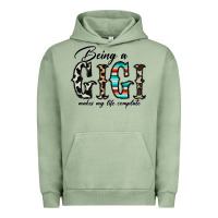 Pigment Oil Green being a gigi makes my life complate Urban Hoodie - CowhideDigitalArt