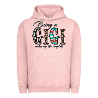 Pigment Salmon being a gigi makes my life complate Urban Hoodie - CowhideDigitalArt