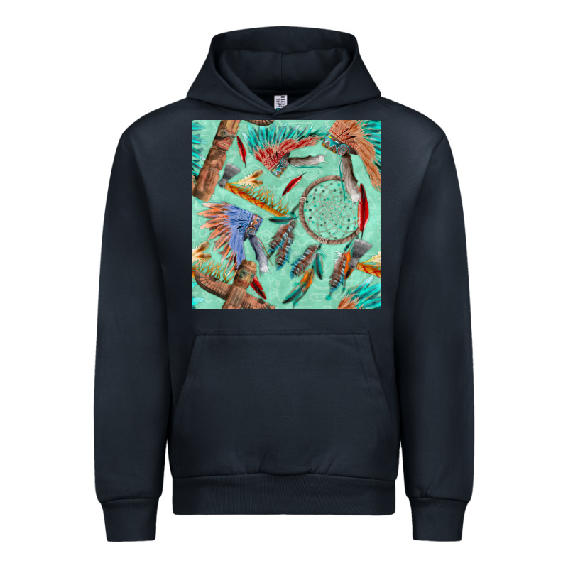 Pipe Tomahawk Dreamcatcher Headdress Seamless Patt Urban Hoodie by FaDigitalArtStudio | Teevron